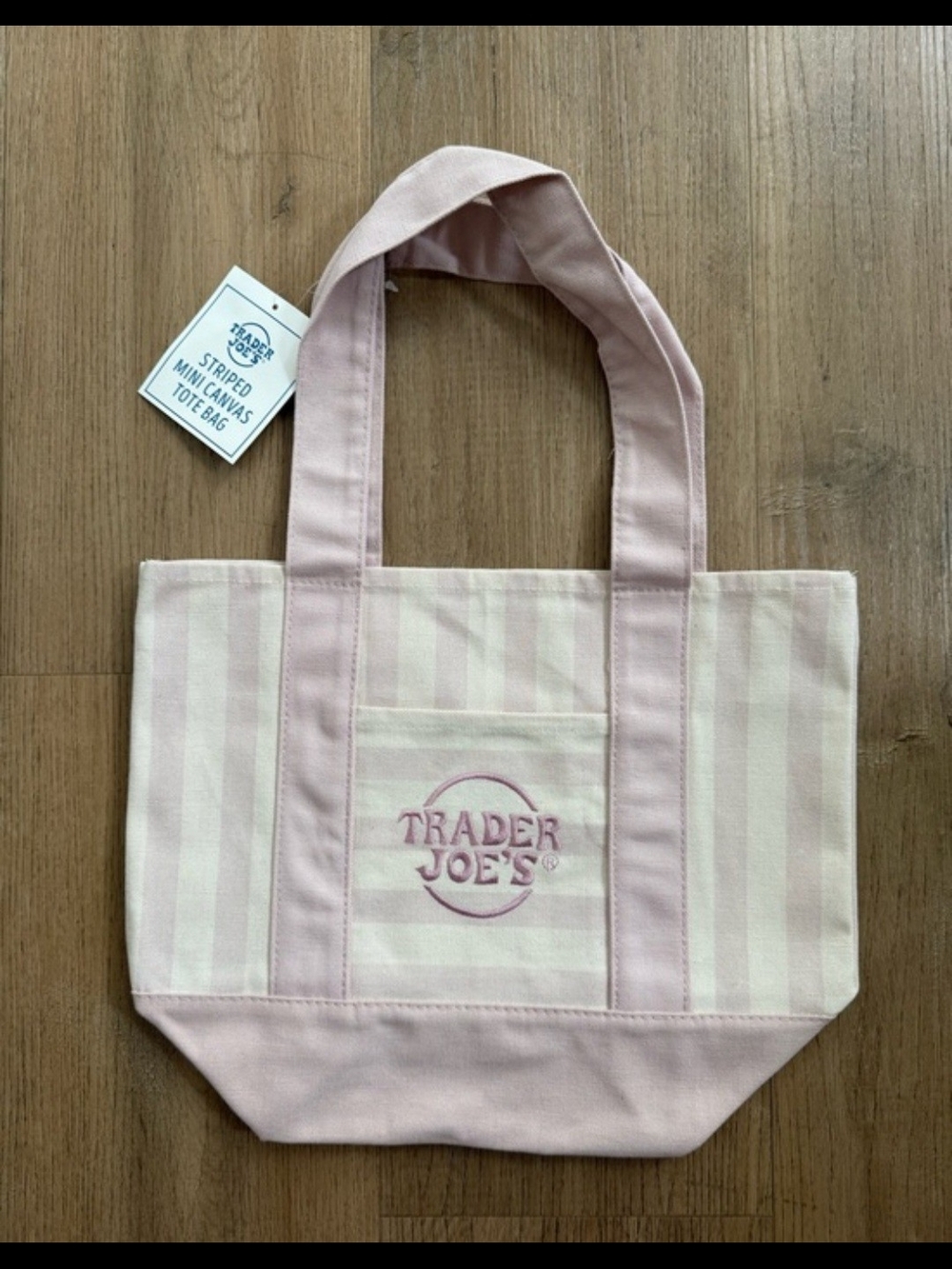 Trader Joe's Striped Mini Canvas Tote Bag